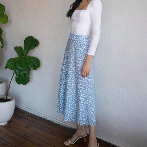 Small floral slit hip wrap skirt S M L XL - Picture 2 of 4